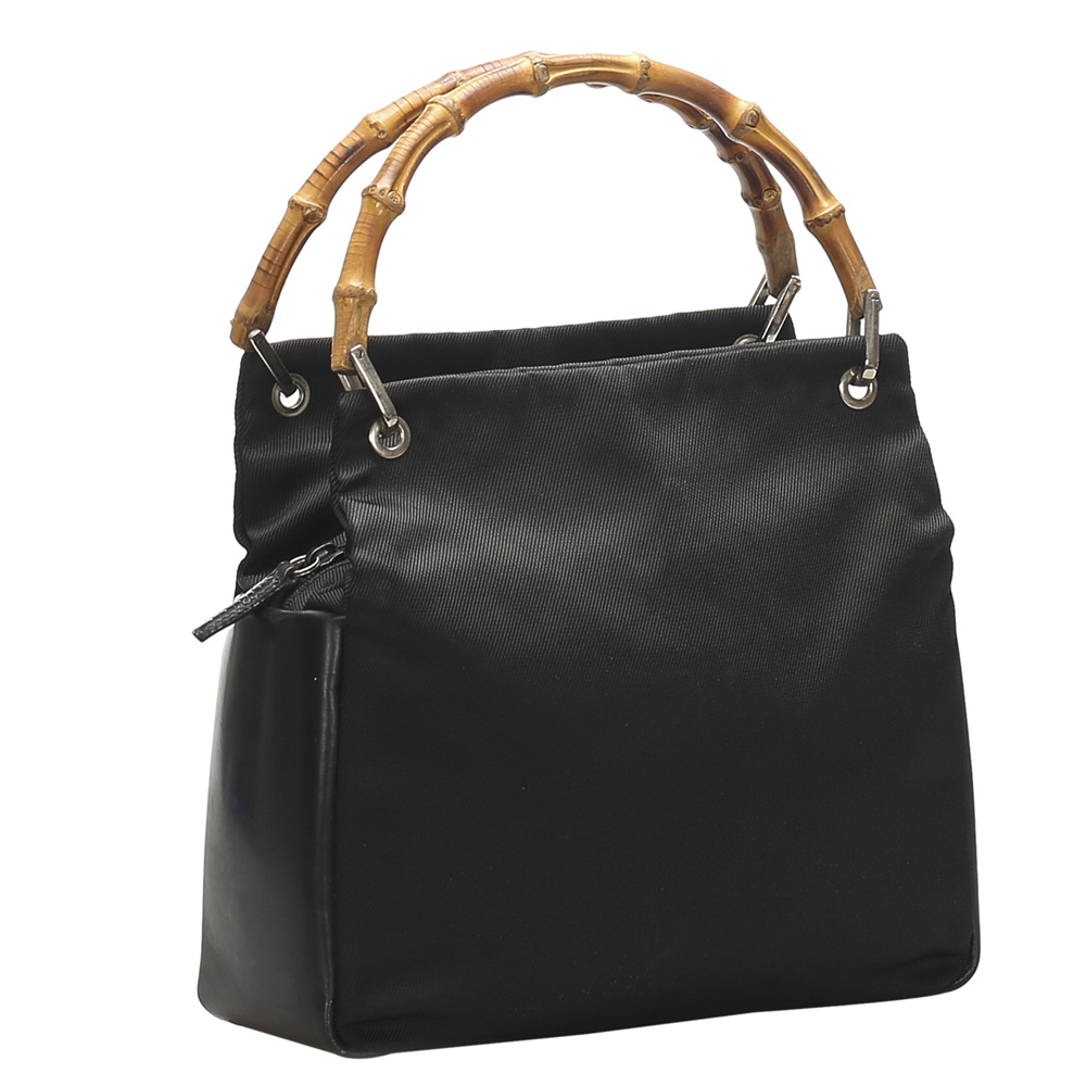 

Gucci Black Canvas Bamboo Bag