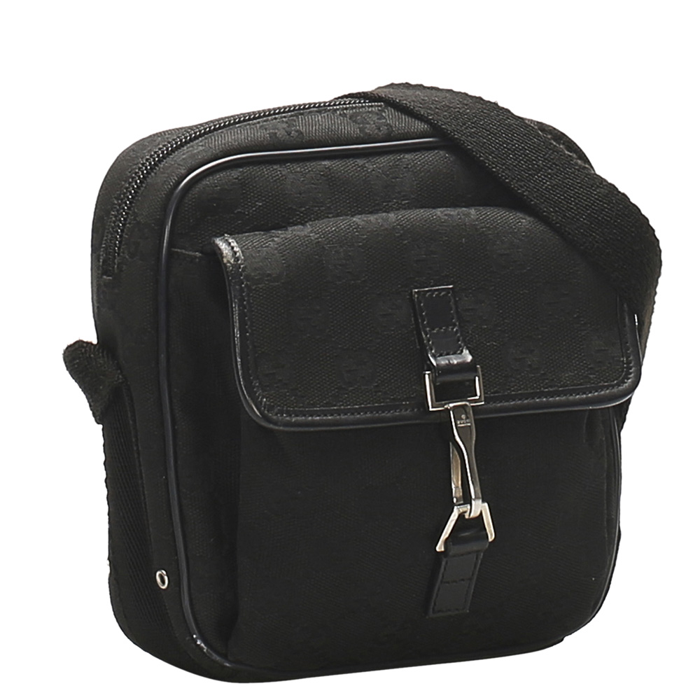 

Gucci Black GG Canvas Crossbody Bag