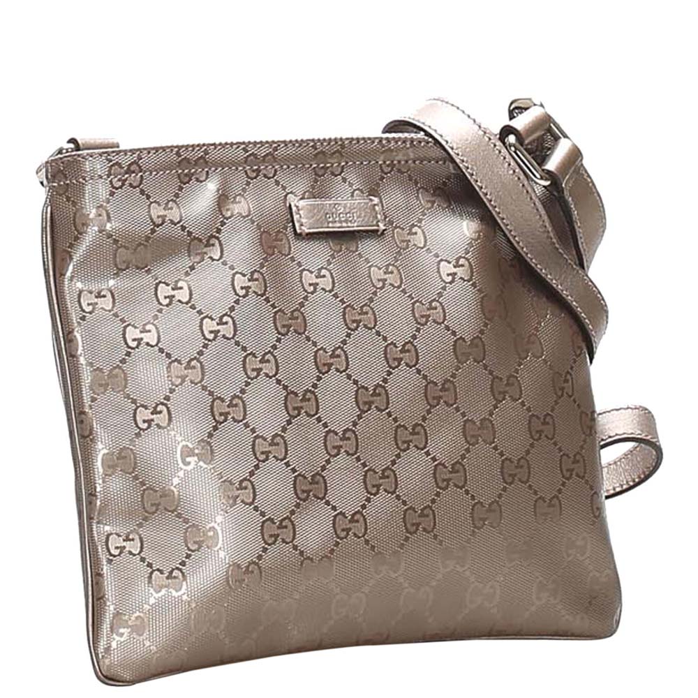 

Gucci Brown GG Imprime PVC Crossbody Bag