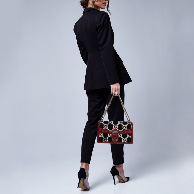 

Gucci Tri Color Tweed and Leather GG Dionysus Shoulder Bag, Multicolor