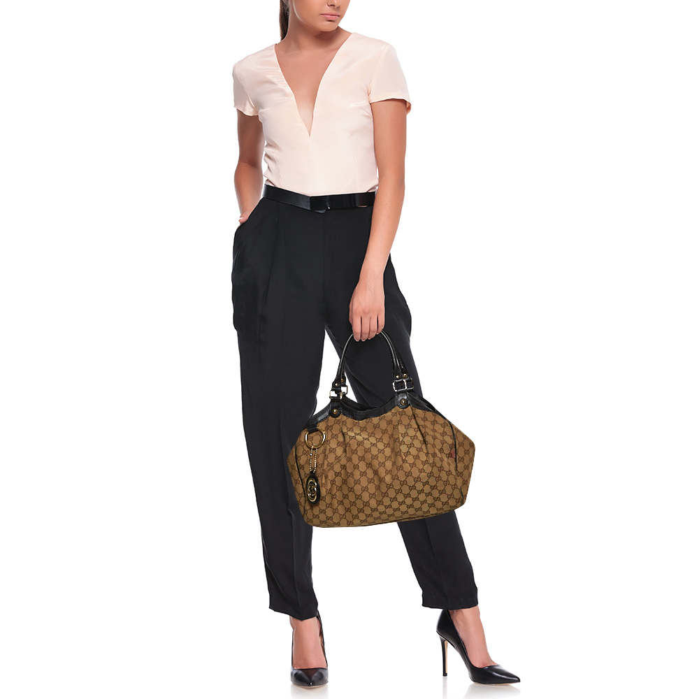 

Gucci Brown GG Canvas and Leather Medium Sukey Tote