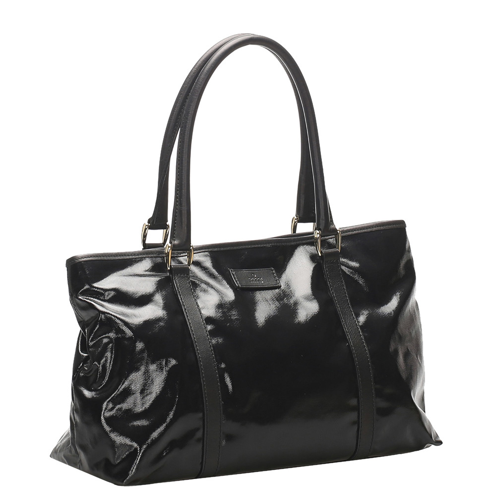 

Gucci Black Patent Leather Tote Bag