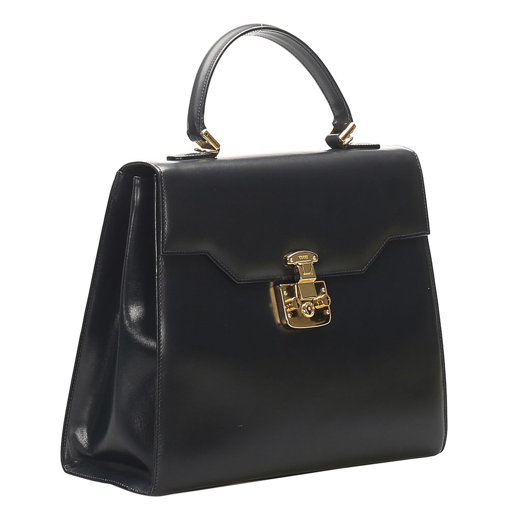 

Gucci Black Leather Vintage Kelly Bag