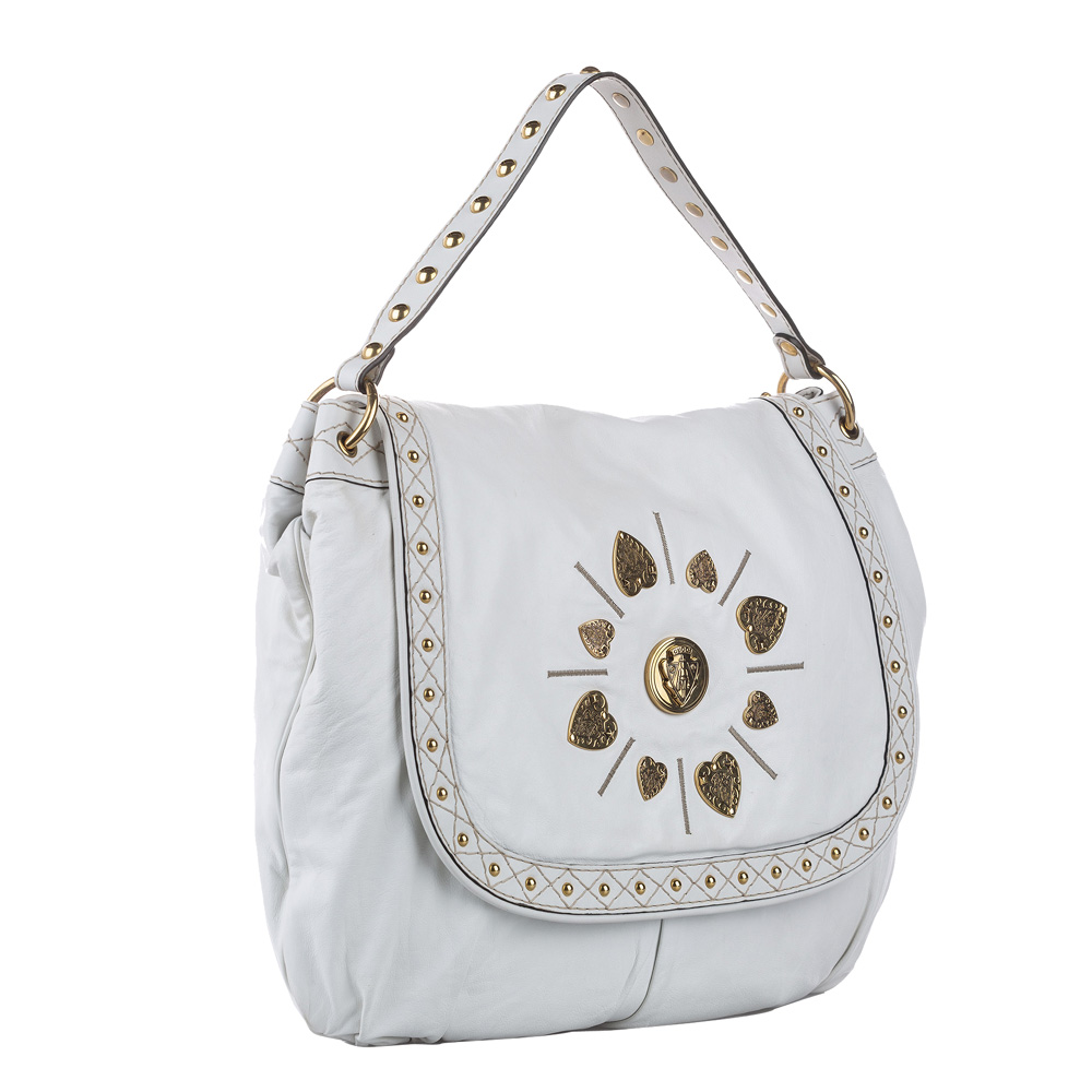 

Gucci White Leather Irina Babouska Hobo Bag