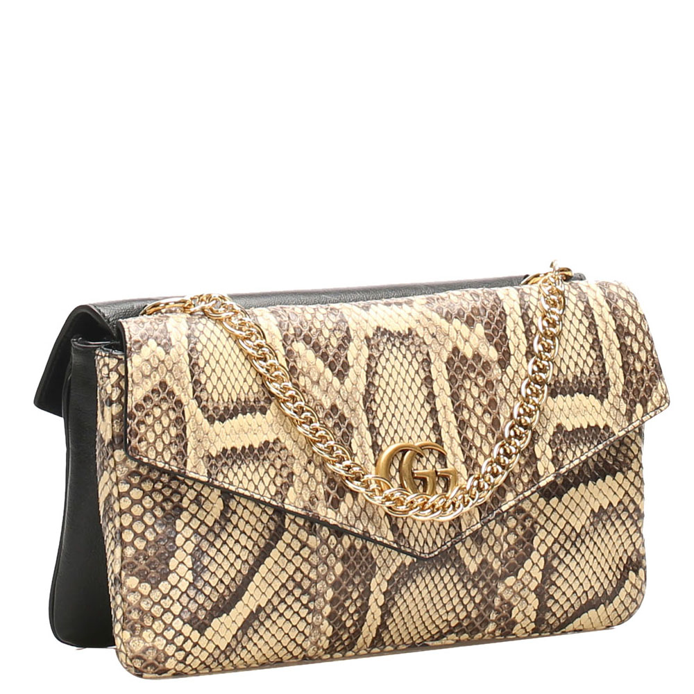 

Gucci Black Python Leather Thiara Satchel Bag, Beige