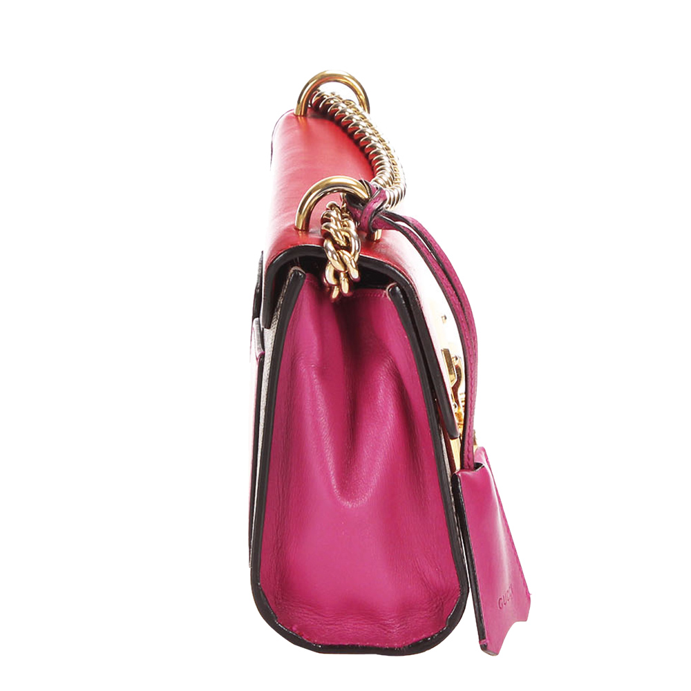 

Gucci Brown/Red GG Supreme Canvas and Leather Padlock Crossbody Bag, Beige