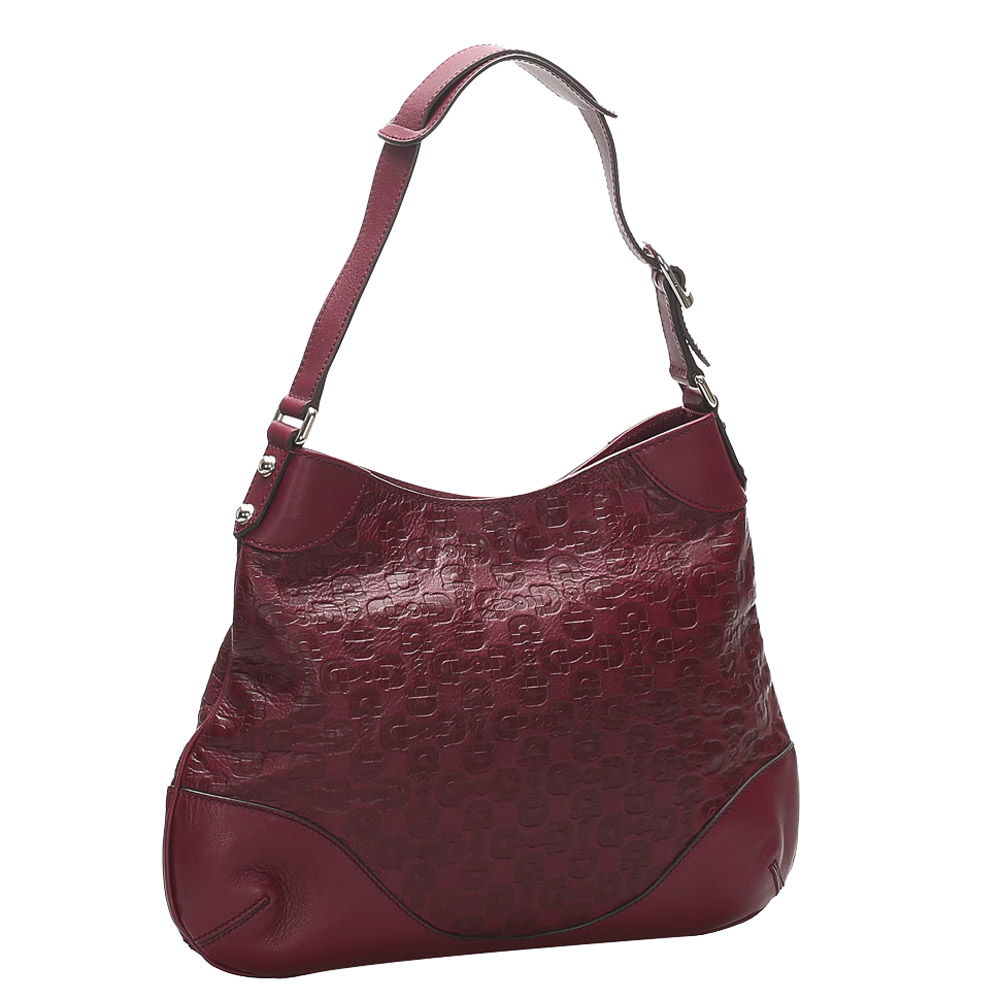 

Gucci Red Horsebit Leather Shoulder Bag