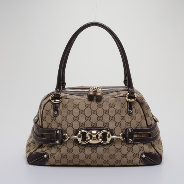 مملوكة مسبقًا Gucci Monogram Wave Medium Boston Bag