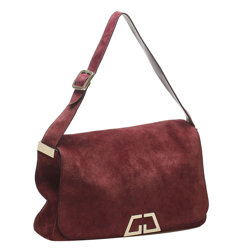 

Gucci Red Leather Suede Shoulder Bag