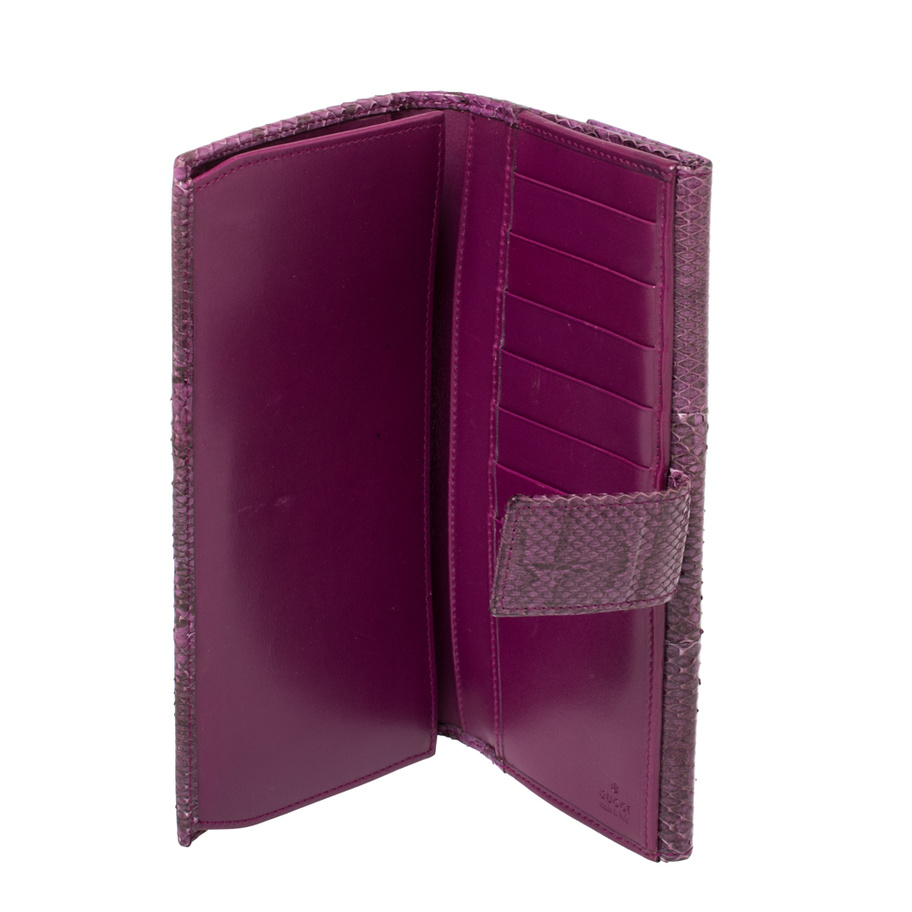 

Gucci Purple Python Flap Wallet