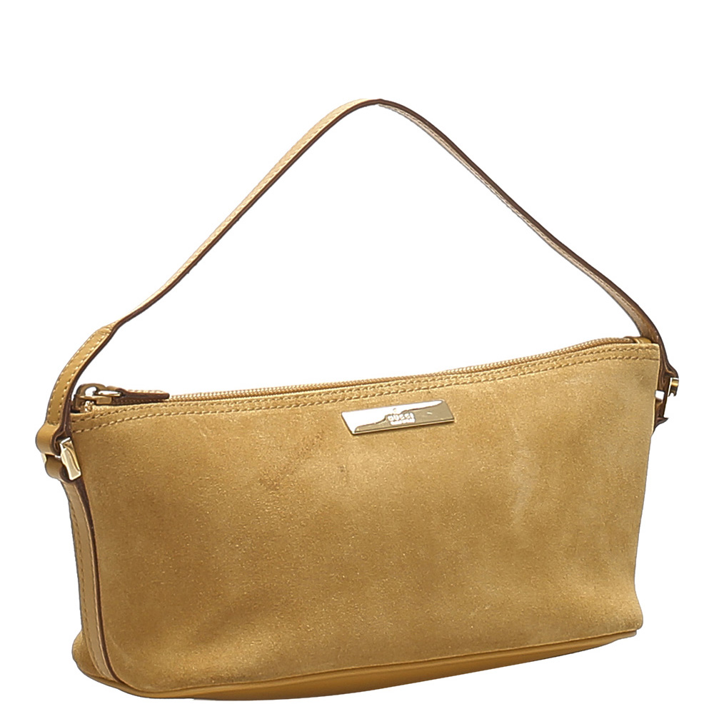 

Gucci Yellow Suede Boat Pochette Bag