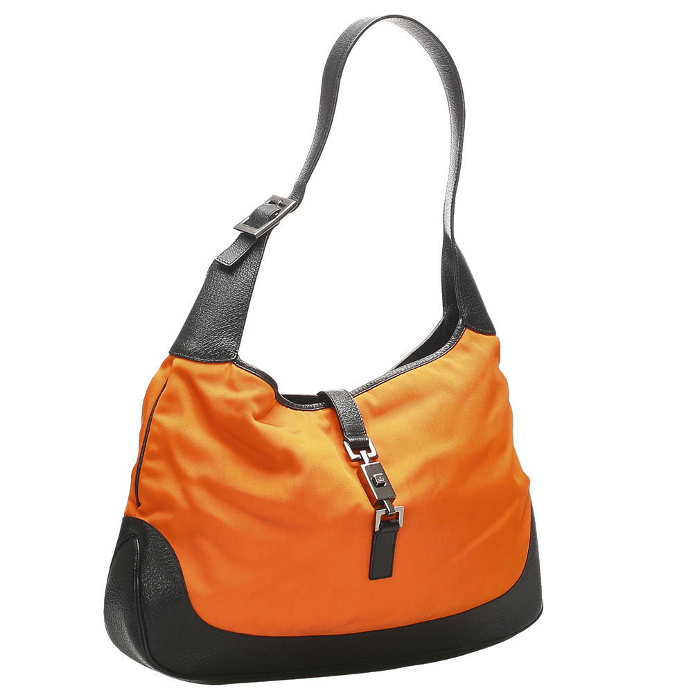 

Gucci Orange/Black Jackie Nylon Shoulder Bag