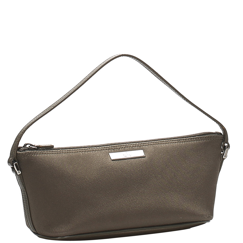 

Gucci Brown Boat Satin Baguette Bag