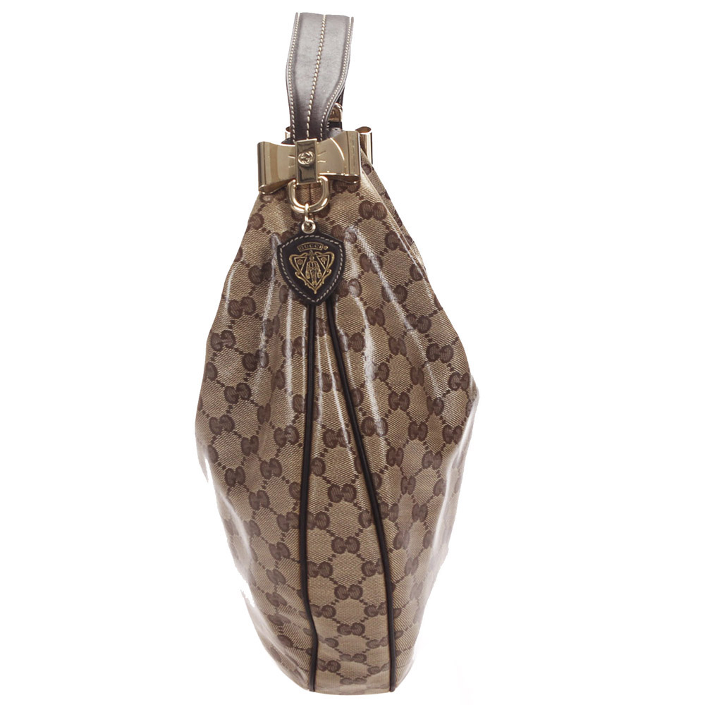 

Gucci Brown GG Crystal Duchessa Shoulder Bag, Beige