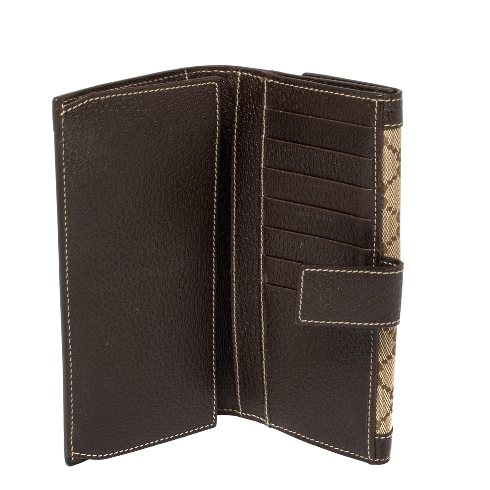 

Gucci Beige/Brown GG Canvas and Leather Continental Wallet
