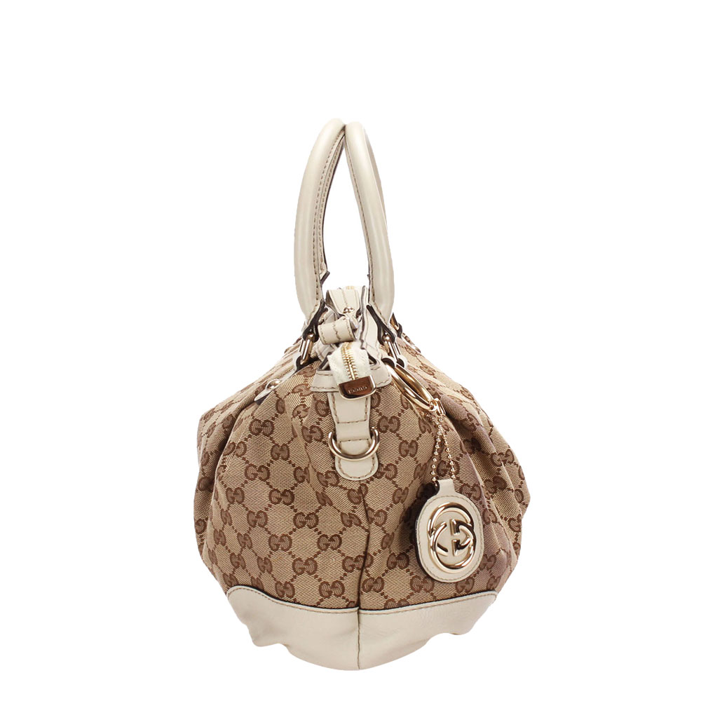

Gucci Brown/Tan GG Canvas Satchel Bag, Beige