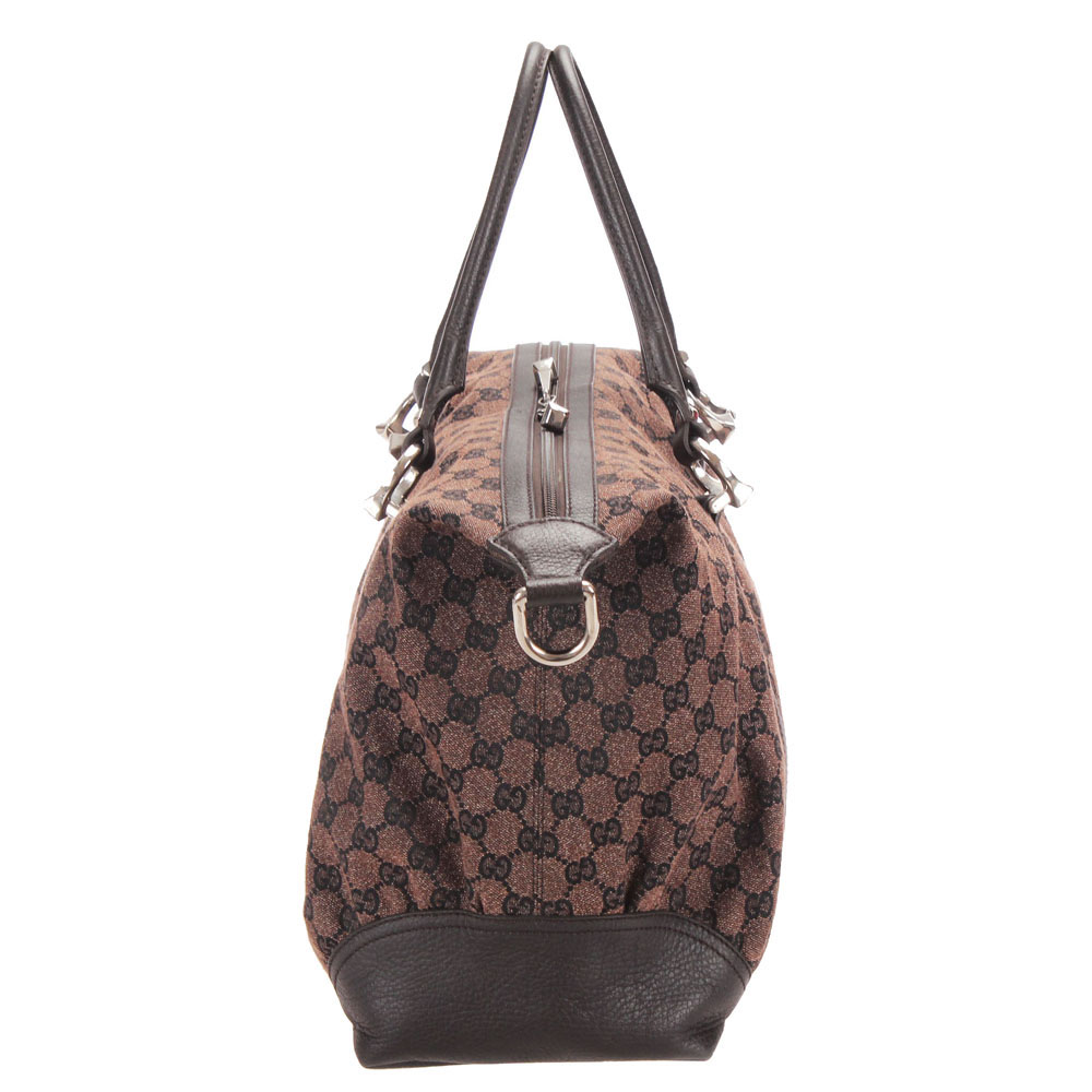 

Gucci Brown/Beige GG Canvas Horsebit Nail Tote Bag