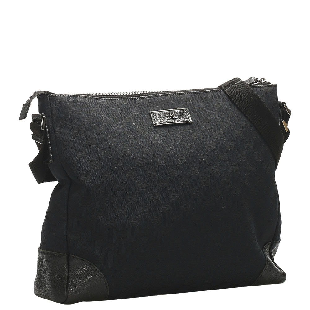 

Gucci Black GG Canvas Crossbody Bag