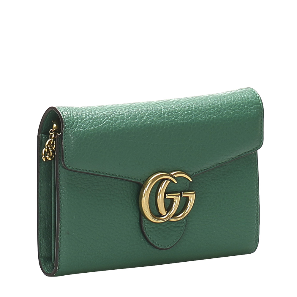 

Gucci Green Interlocking G Chain Leather Crossbody Bag