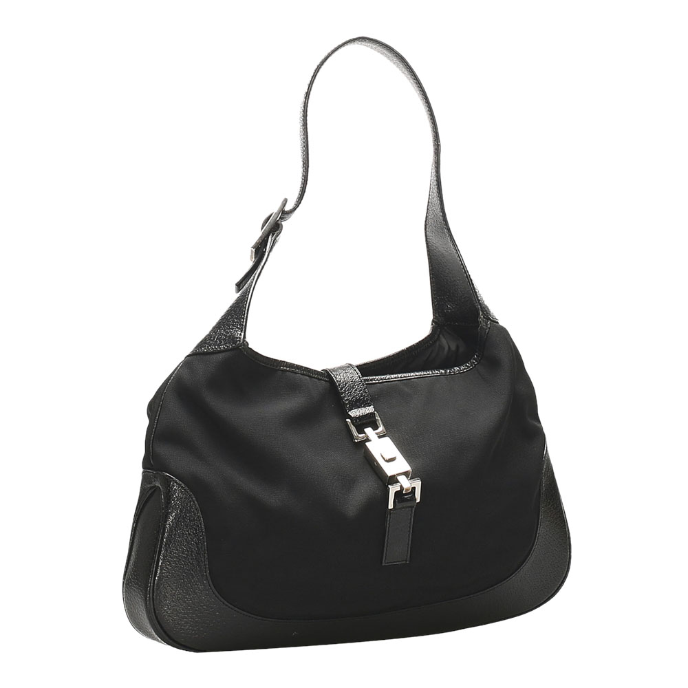 

Gucci Black Canvas Jackie Satin Shoulder Bag