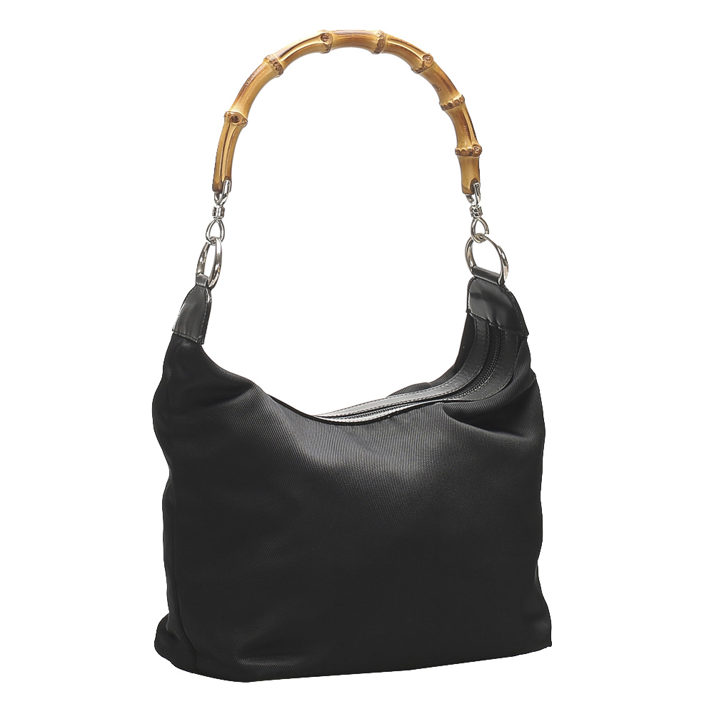 

Gucci Black Bamboo Nylon Shoulder Bag