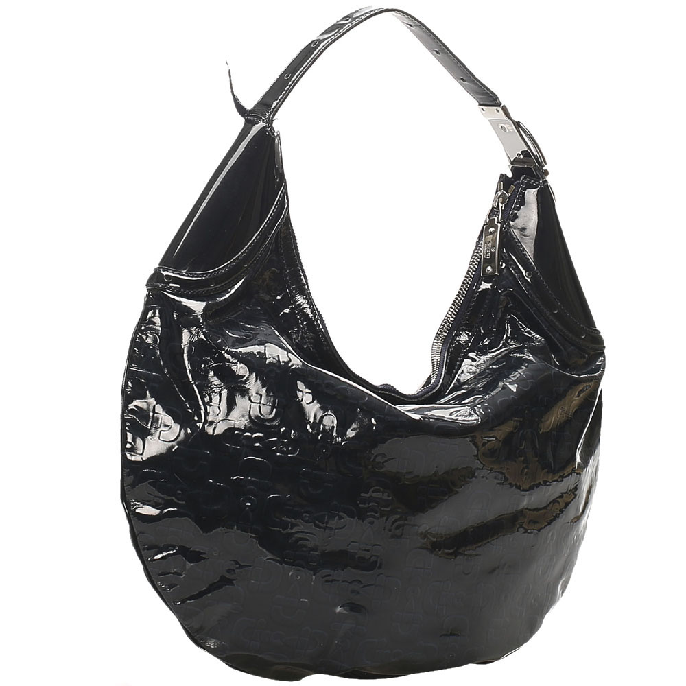 

Gucci Black Horsebit Glam Patent Leather Hobo Bag