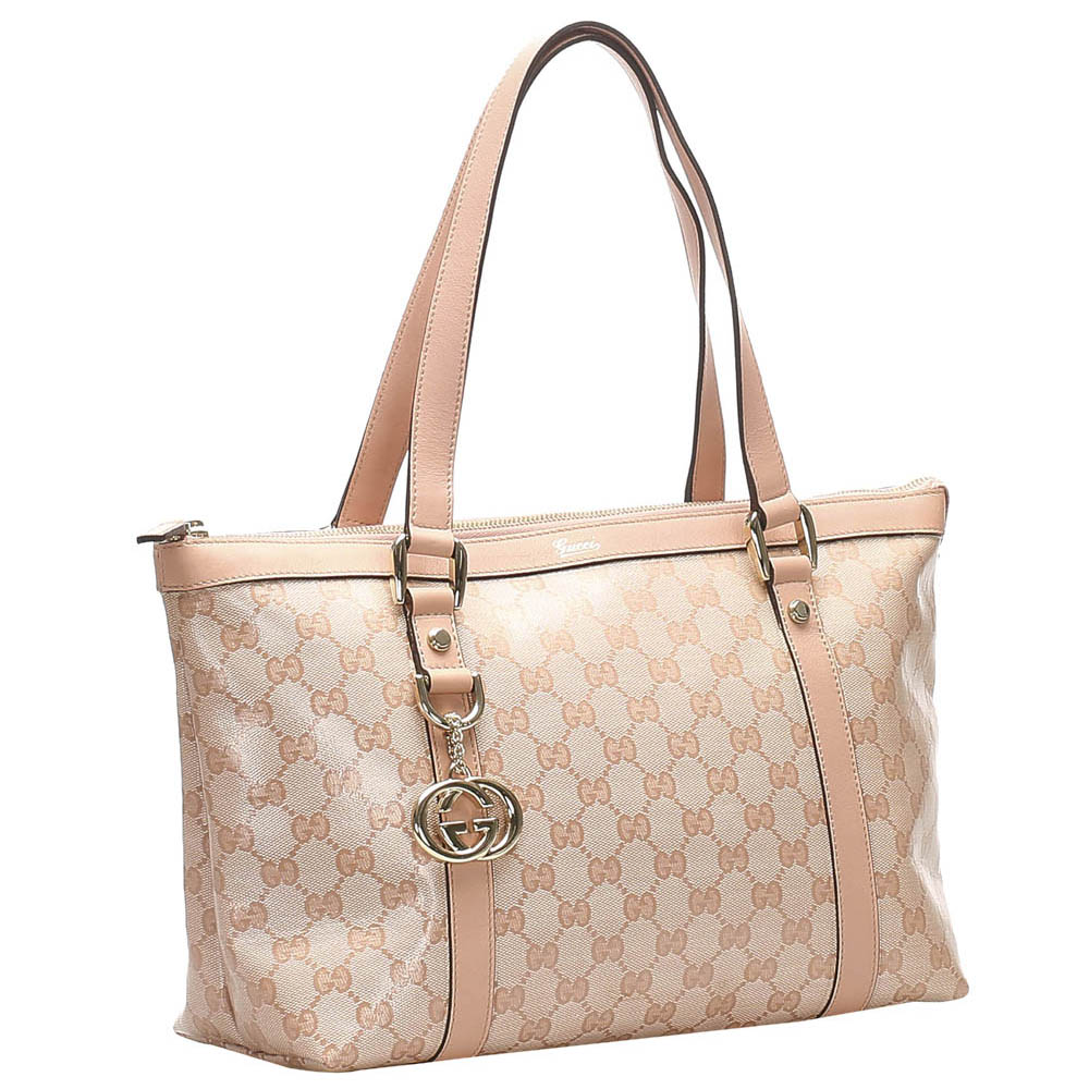 

Gucci Brown/Beige GG Crystal Abbey Tote Bag