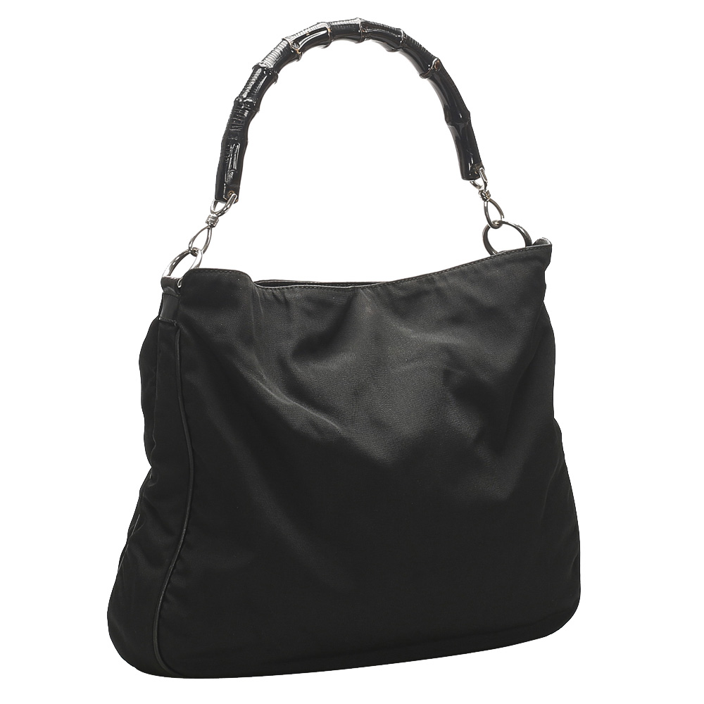 

Gucci Black Nylon Bamboo Bag