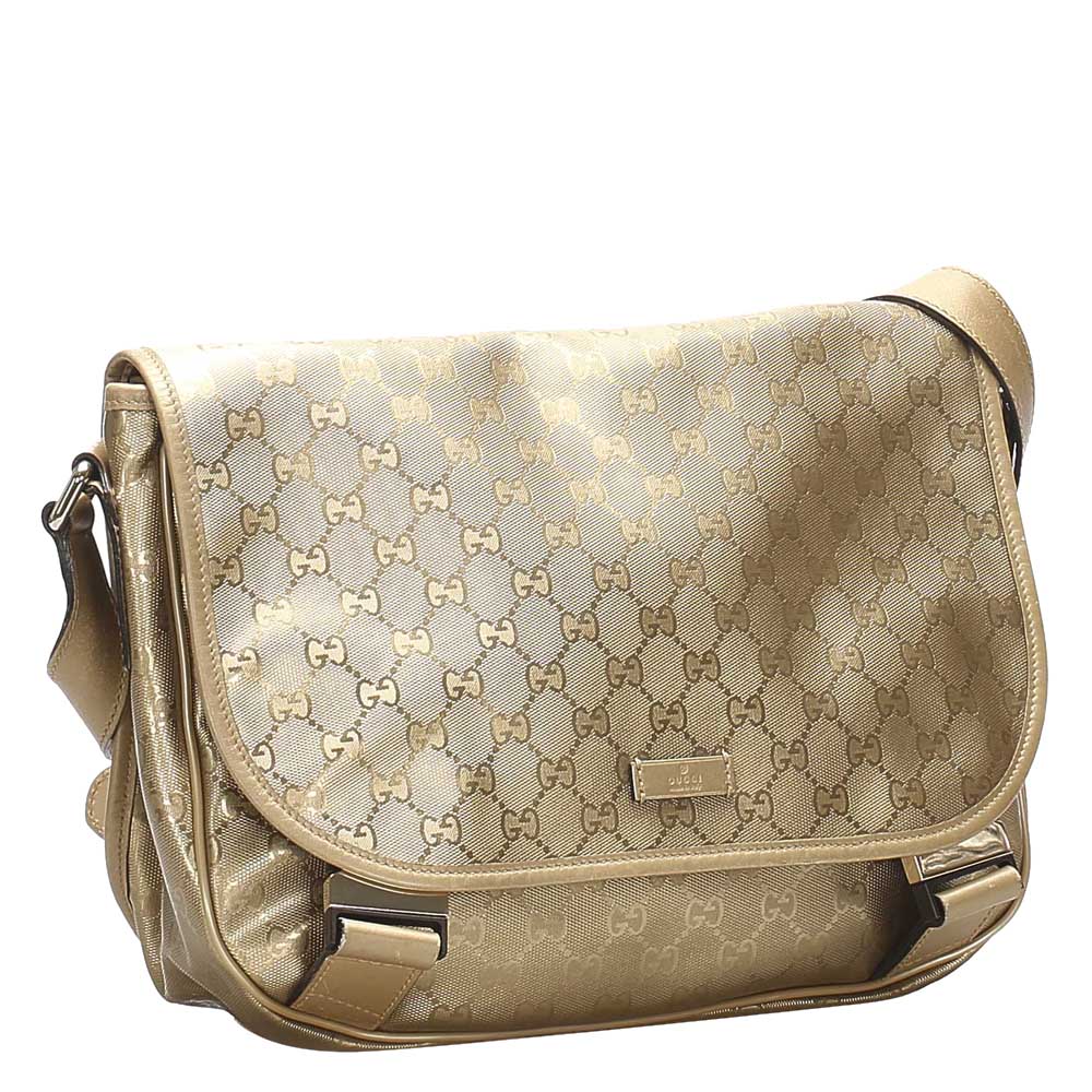 

Gucci Gold GG Imprime Canvas Crossbody Bag