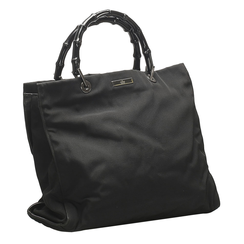 

Gucci Black Bamboo Nylon Top Handle Bag