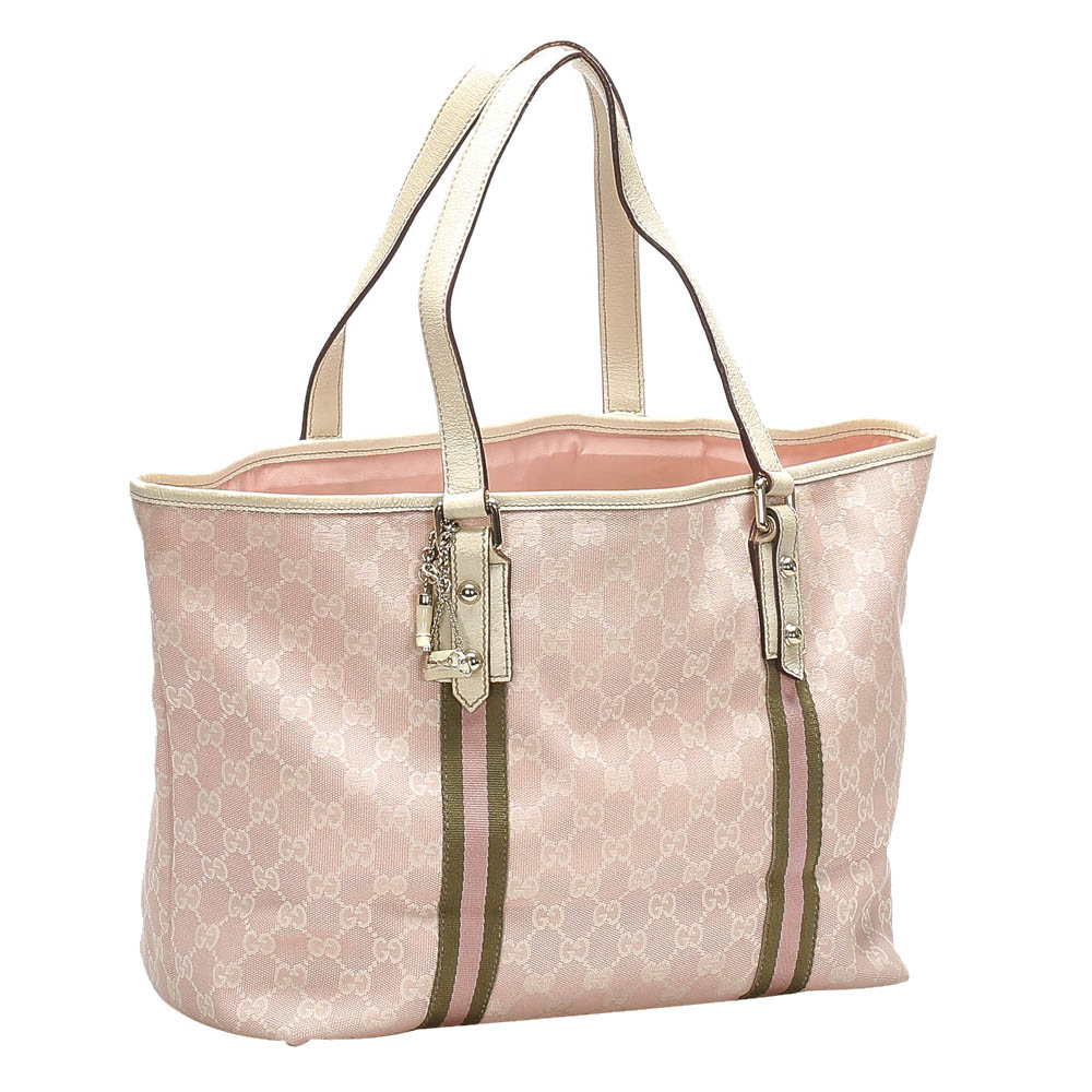 

Gucci Pink/Light Pink GG Canvas Jolicoeur Tote Bag