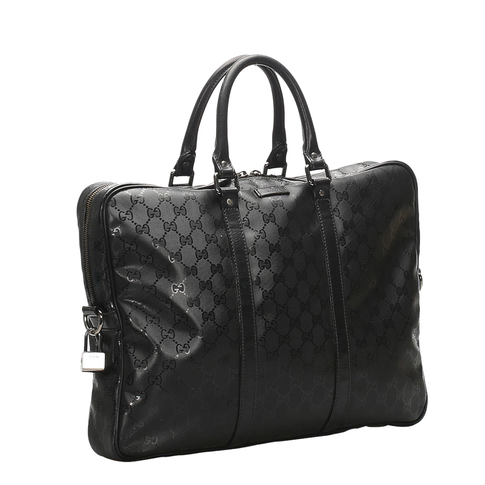 

Gucci Black GG Imprime Vinyl Business Bag