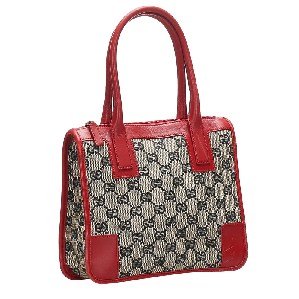 

Gucci Red GG Canvas Tote Bag, Multicolor