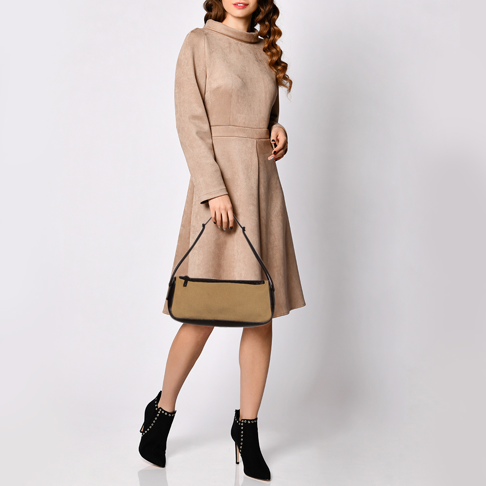

Gucci Beige/Brown Canvas and Leather Vintage Shoulder Bag