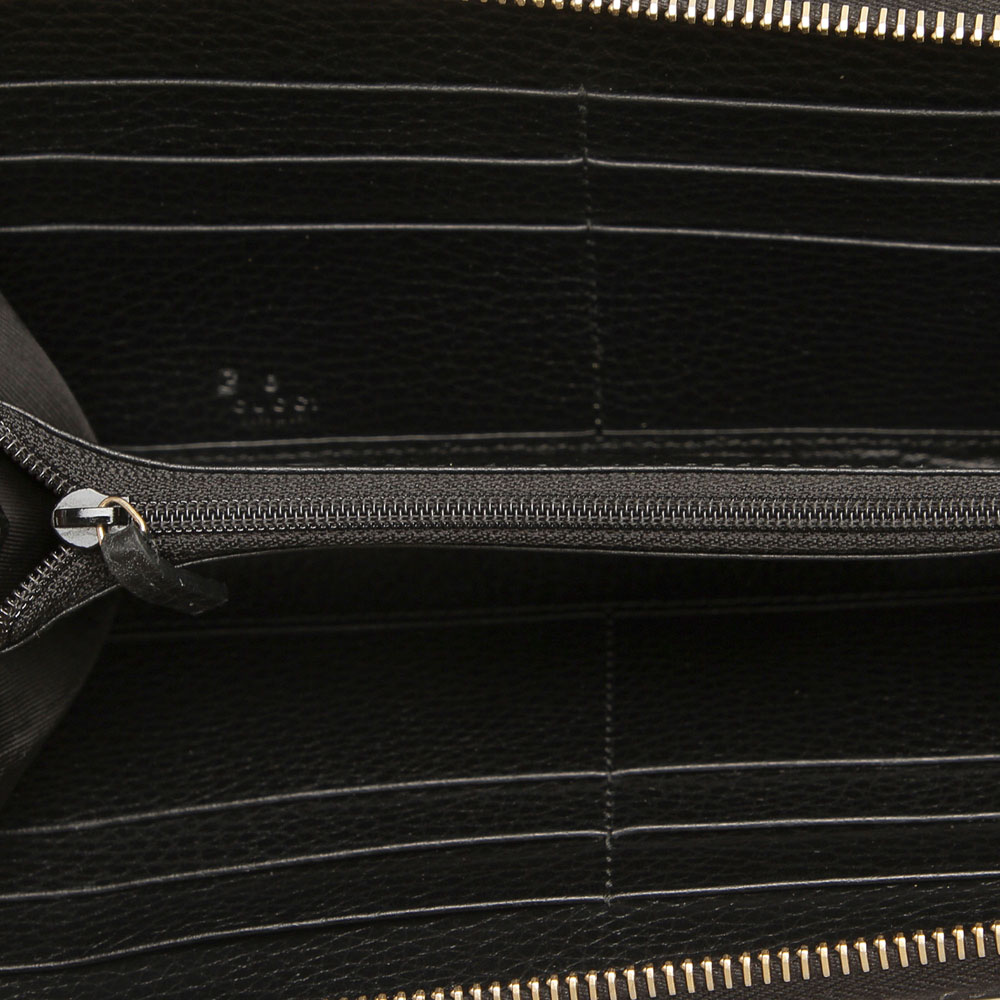 

Gucci Black GG Leather Zip Around Wallet