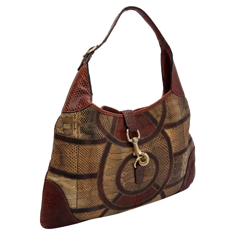 

Gucci Multicolor Python Patchwork Leather Medium Jackie Hobo Bag