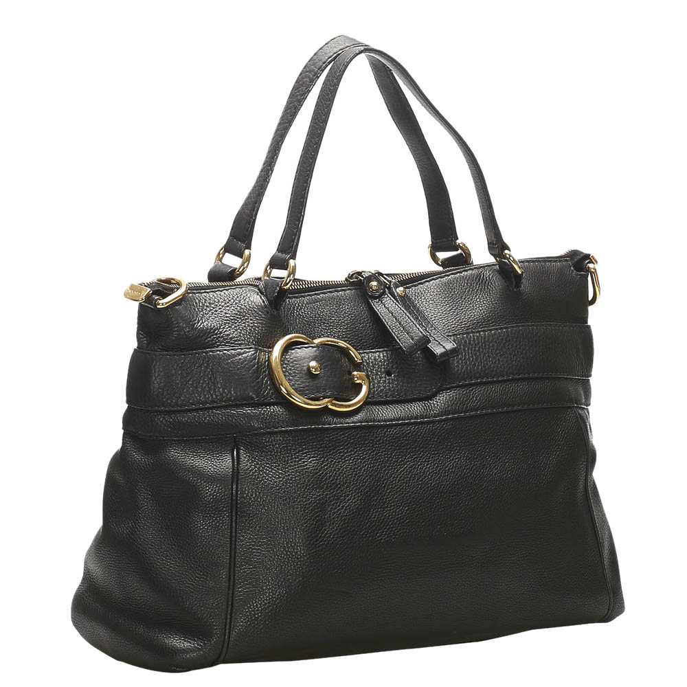 

Gucci Black Leather Ride  Tote Bag