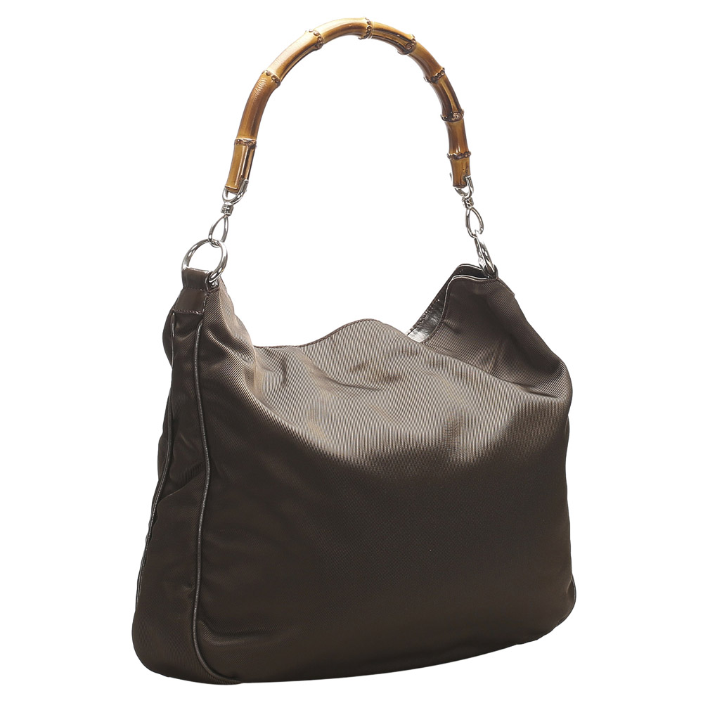 

Gucci Brown Nylon Bamboo Bag