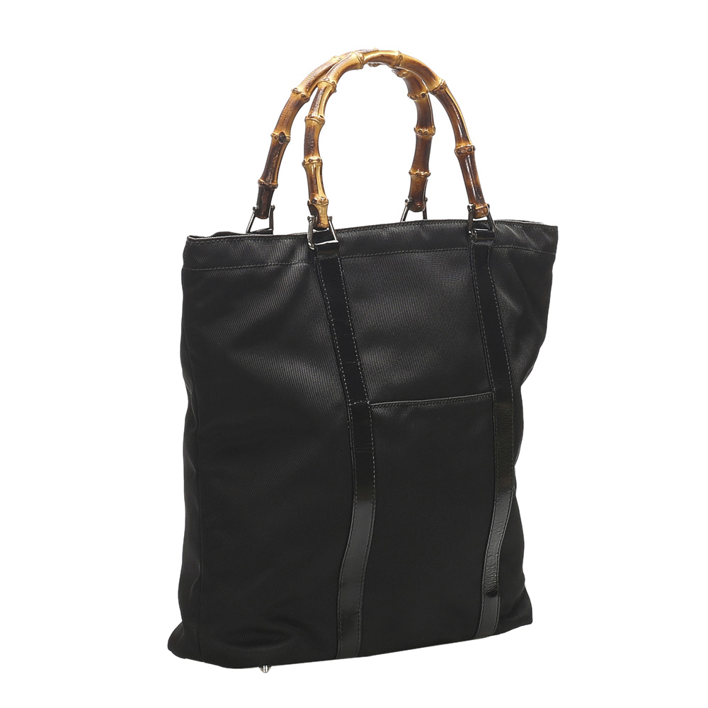 

Gucci Black Bamboo Nylon Tote Bag