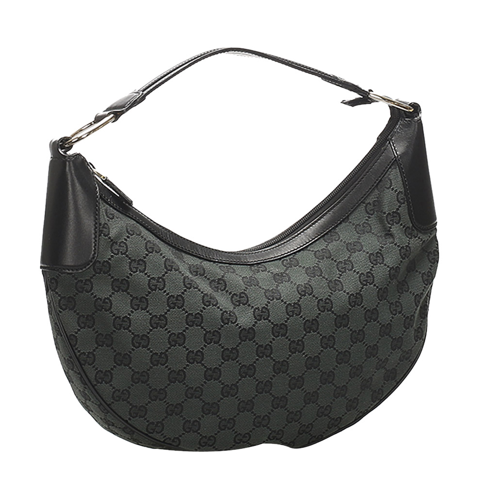 

Gucci Black GG Canvas Hobo Bag