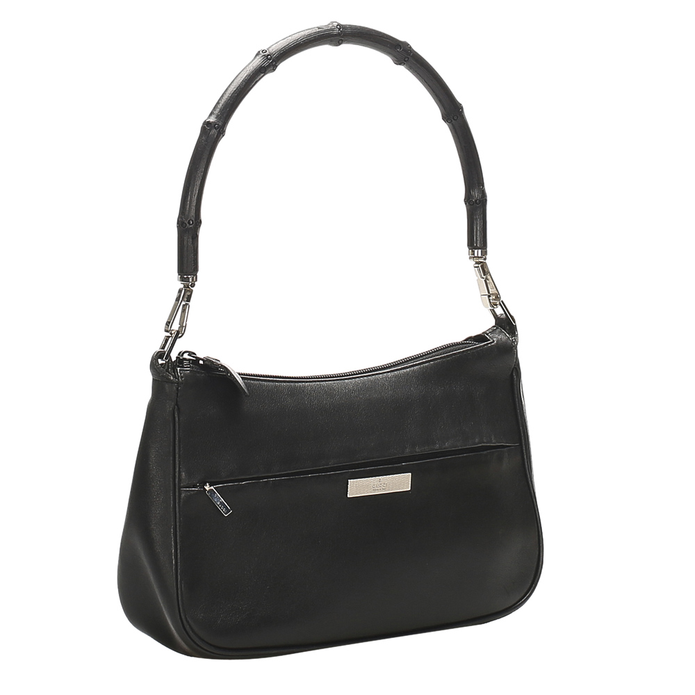

Gucci Black Bamboo Leather Baguette Bag