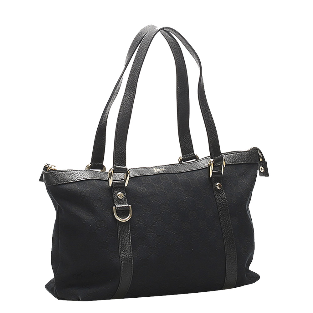 

Gucci Black GG Canvas Tote Bag