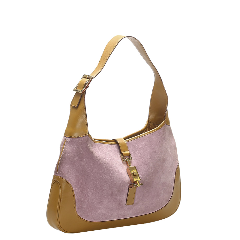 

Gucci Pink/Brown Leather Suede Jackie Shoulder Bag