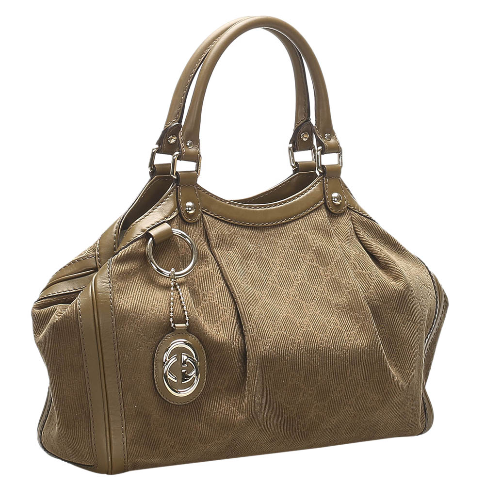 

Gucci Brown GG Canvas Sukey Tote Bag