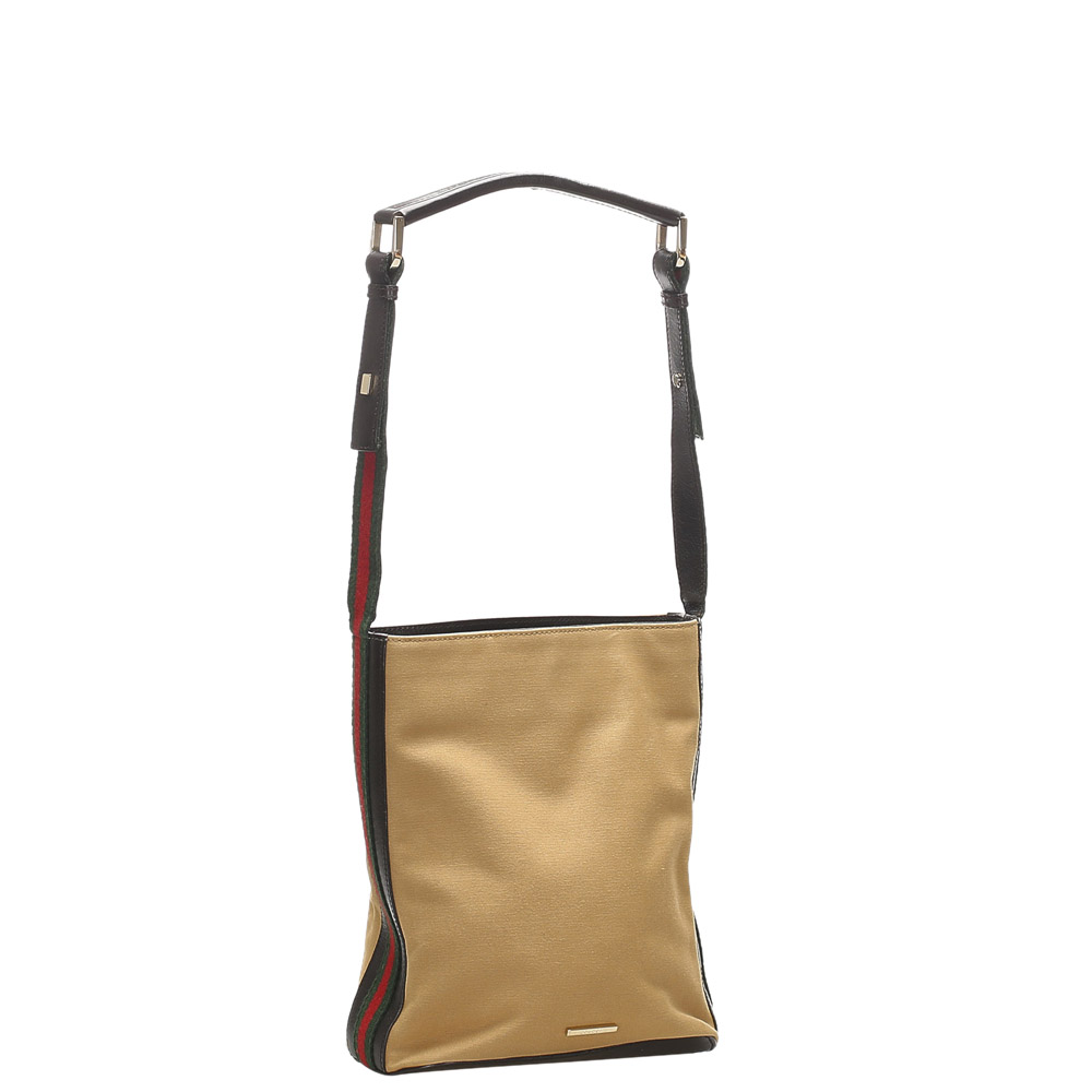 

Gucci Brown/Beige Canvas Web Shoulder Bag