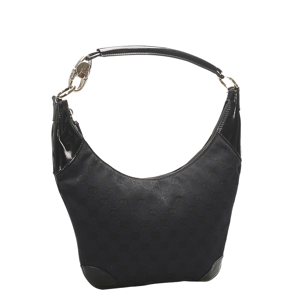 

Gucci Black GG Canvas Hobo Bag