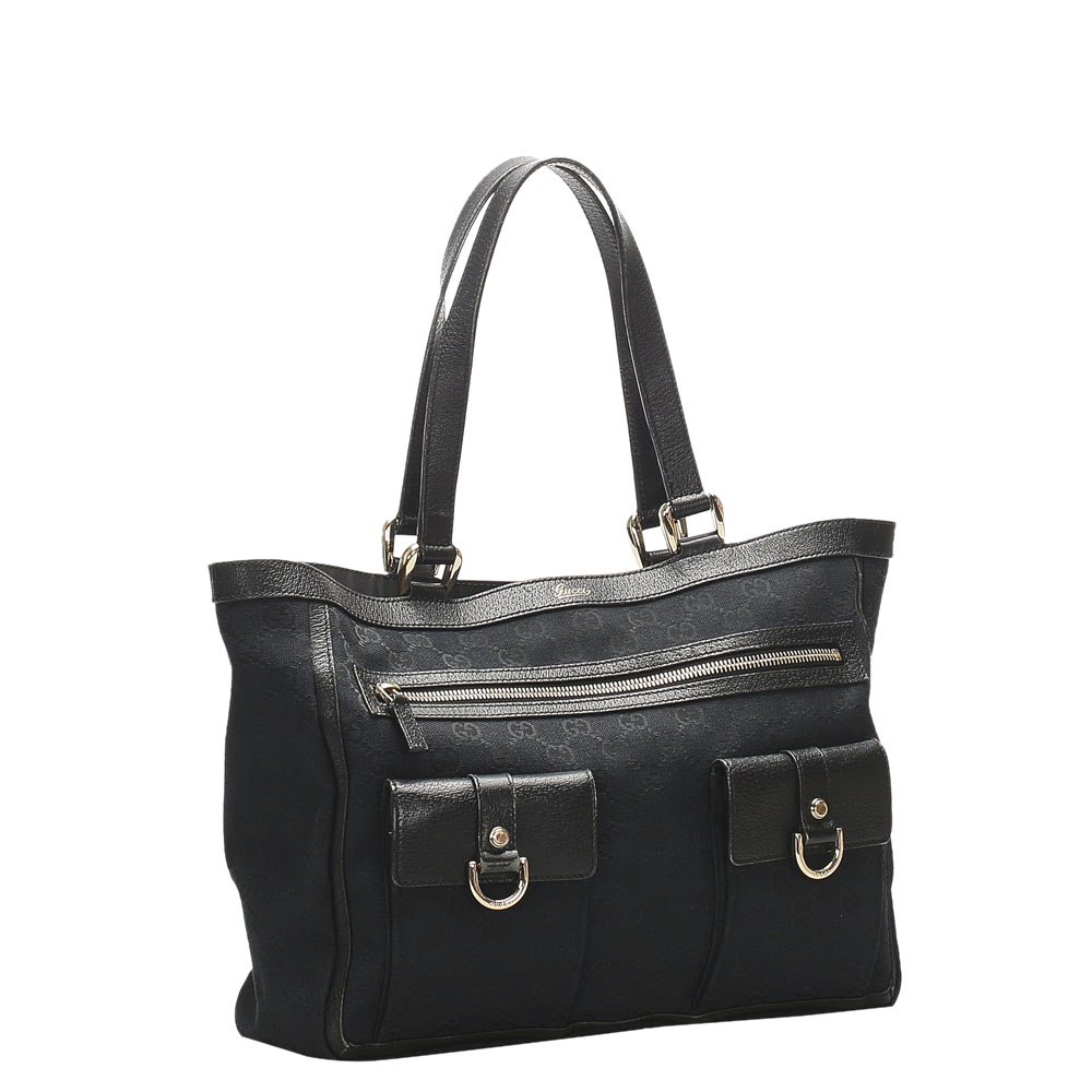 

Gucci Black GG Canvas Abbey D Ring Tote Bag
