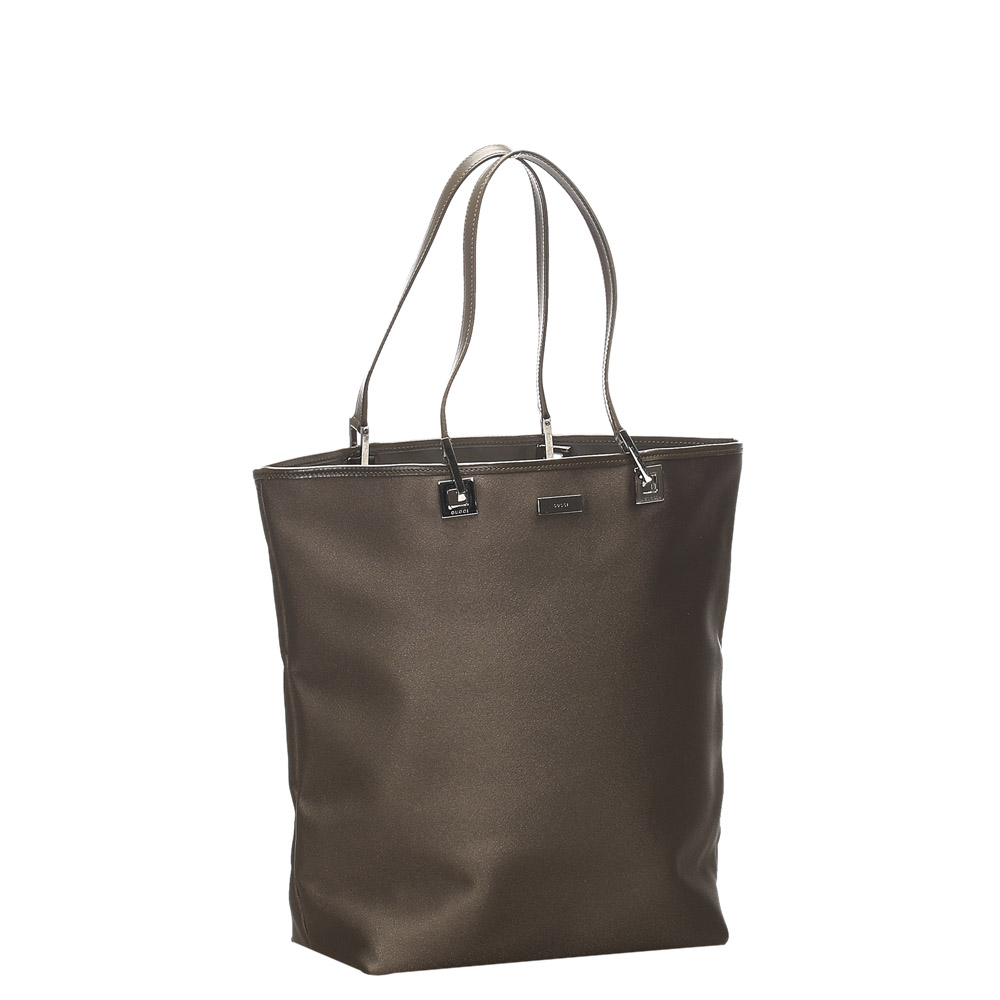

Gucci Brown/Kakhi Nylon Tote Bag, Multicolor