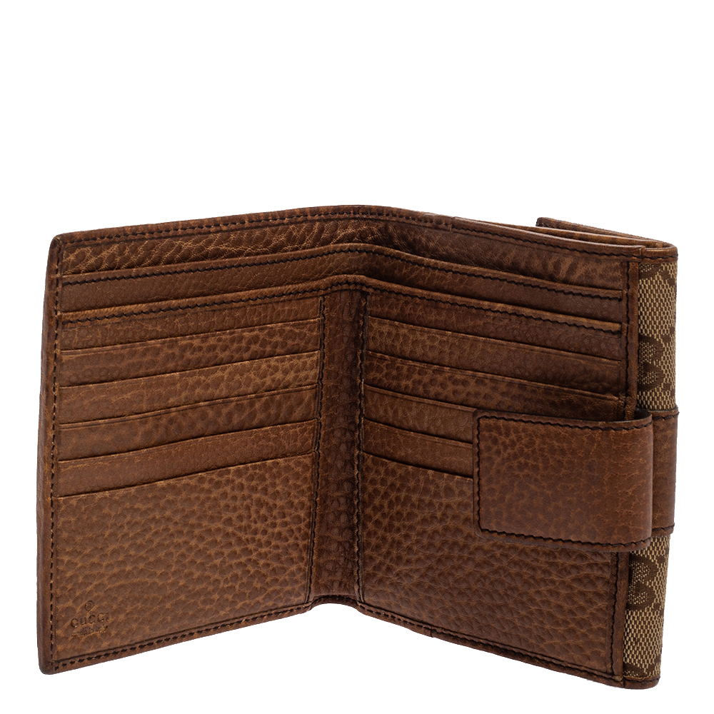 

Gucci Beige/Brown GG Canvas and Leather Compact Wallet
