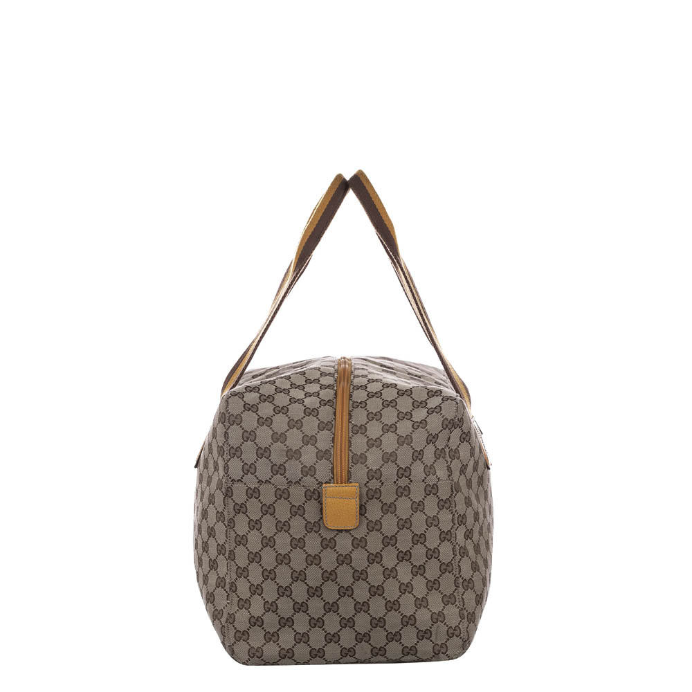 

Gucci Brown/Beige GG Canvas Web Duffel Bag